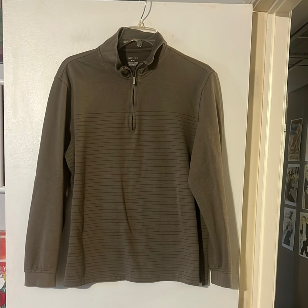 Van Heusen quarter zip olive drab pullover